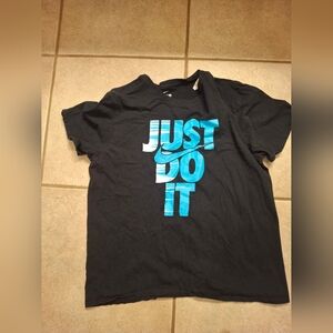 Nike Black T-Shirt with Blue Graphic (XL)